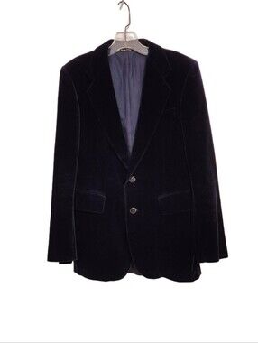 Jupiter Velvet Slim Fit 2-Button Men's Tailored Evening Navy Blazer Jacket Small